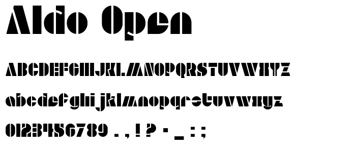 Aldo Open font
